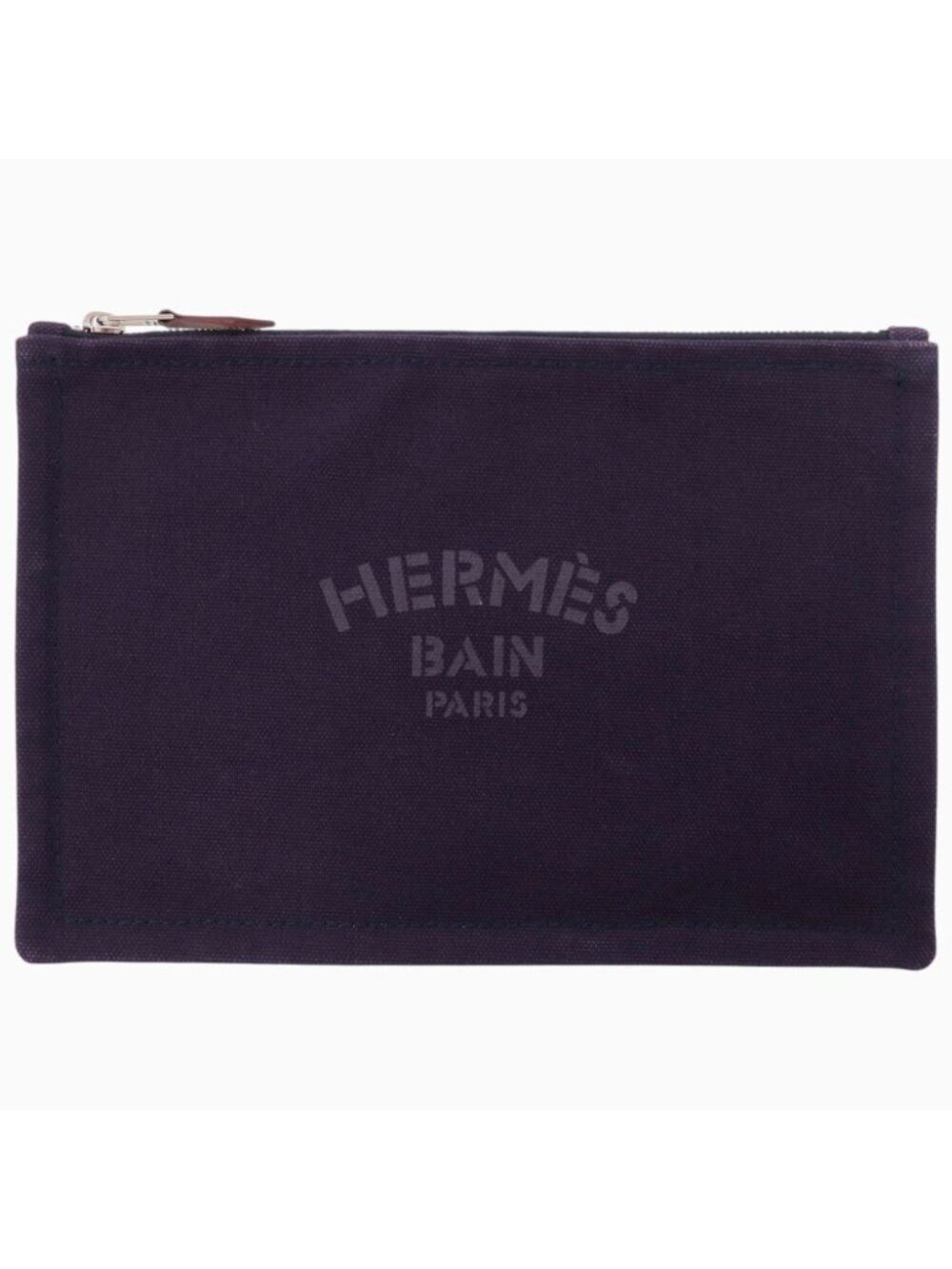 Hermes Flat Pouch PM Cotton Canvas Purple